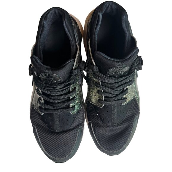 Nike Huarache Run SE TD 'Black Gold Glitter' Youth Size 7 - Picture 8 of 9
